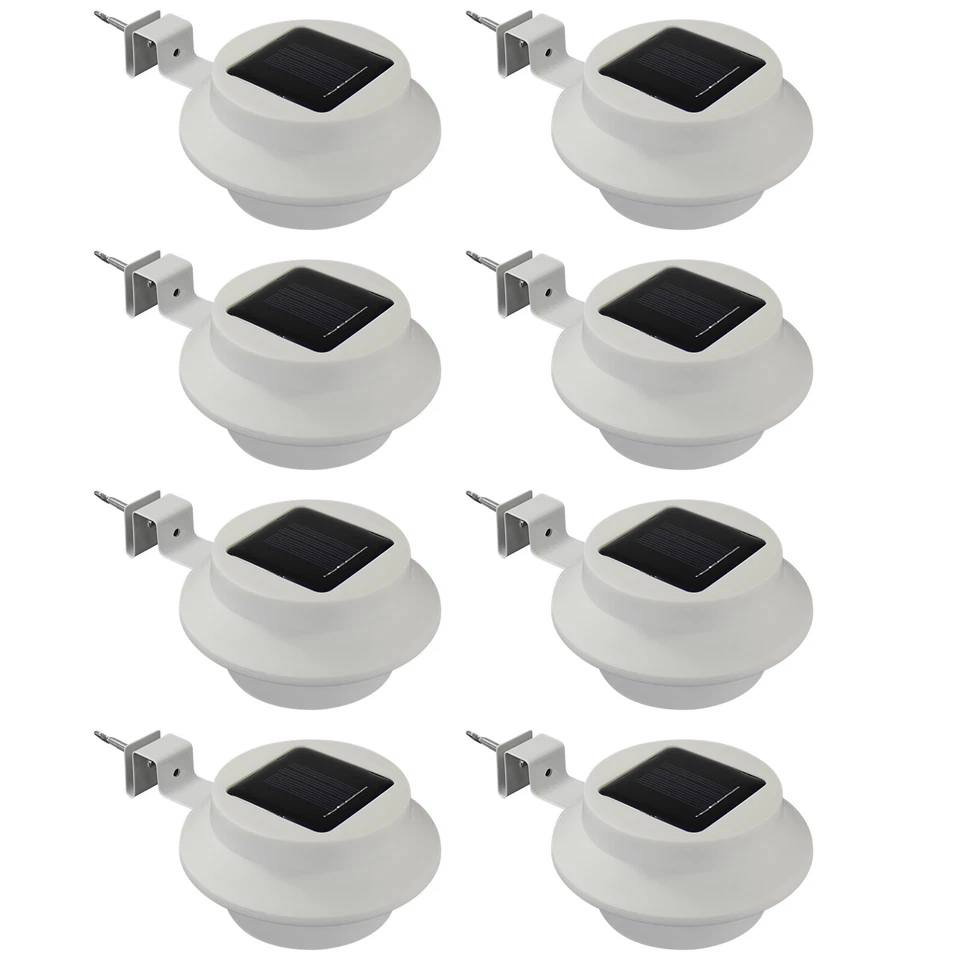 8x Solar Dachrinnenleuchte Dachrinnenlampe Dachrinnen Regenrinne Lampe Licht
