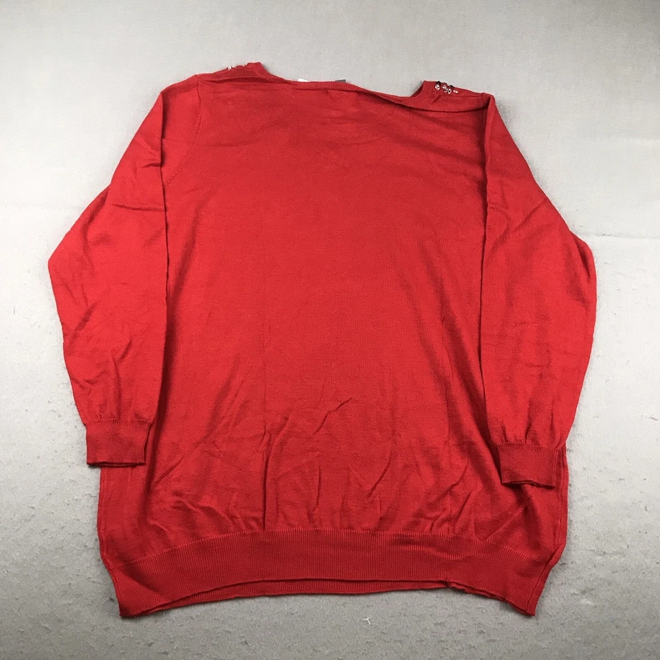 Suéter Jessica London para mujer 22/24 rojo adornado mezcla de cachemir suéter nuevo con etiquetas Foto 3 de 4