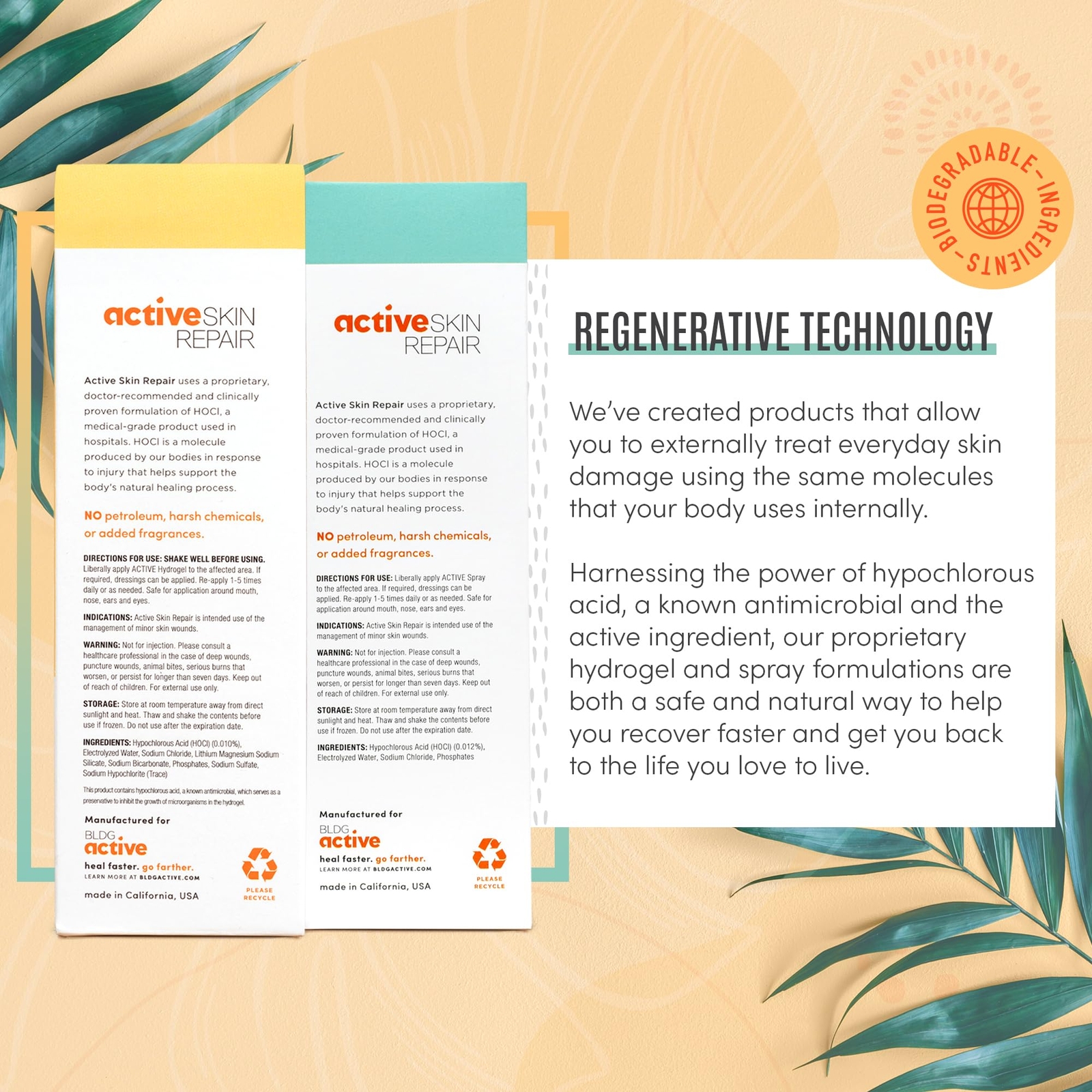 Active Skin Repair Hypochlorous Spray and Gel Bundle First Aid Solution 80 Count