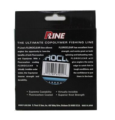 P-Line Floroclear Fluorocarbon Coated Copolymer Fishing Line P-Line Floroclear Fluorocarbon Coated Copolymer Fishing Line