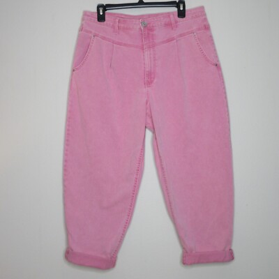 INC International Concepts Women's High Rise Cuff Hem Mom Jeans Pink 12 B19