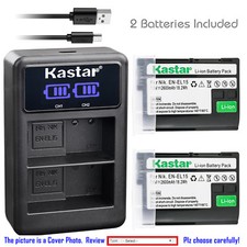 Kastar Battery and LCD Slim USB Dual Charger for Nikon EN-EL15 D810 D610 D750