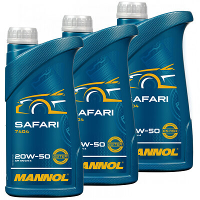 3x1 Liter Original MANNOL Motoröl Safari 20W-50 API SN/CH-4 Motor Motoren Öl