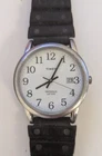 WORKING Timex Easy Reader Watch Indiglo Silver Tone Date & VINTAGE Rubber Strap