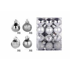 24pcs Christmas Decor Baubles Tree Hanging Balls Xmas Party Wedding Ornament 3cm