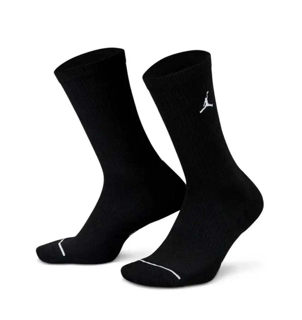 Nike Men's Jordan Everyday DX9632 010 Crew Socks Pairs Sports Black SZ M