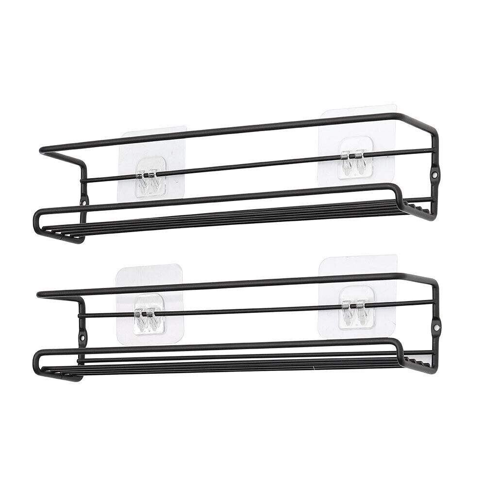 2/4 TIER SPICE HERB JAR RACK HOLDER KITCHEN DOOR CUPBOARD STORAGE WALL