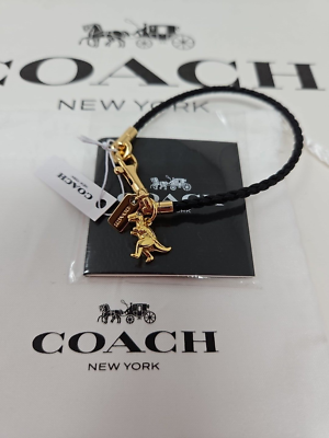 🌟🌷Coach NWT BRAIDED CHARM FRIENDSHIP BRACELET Leather REXY