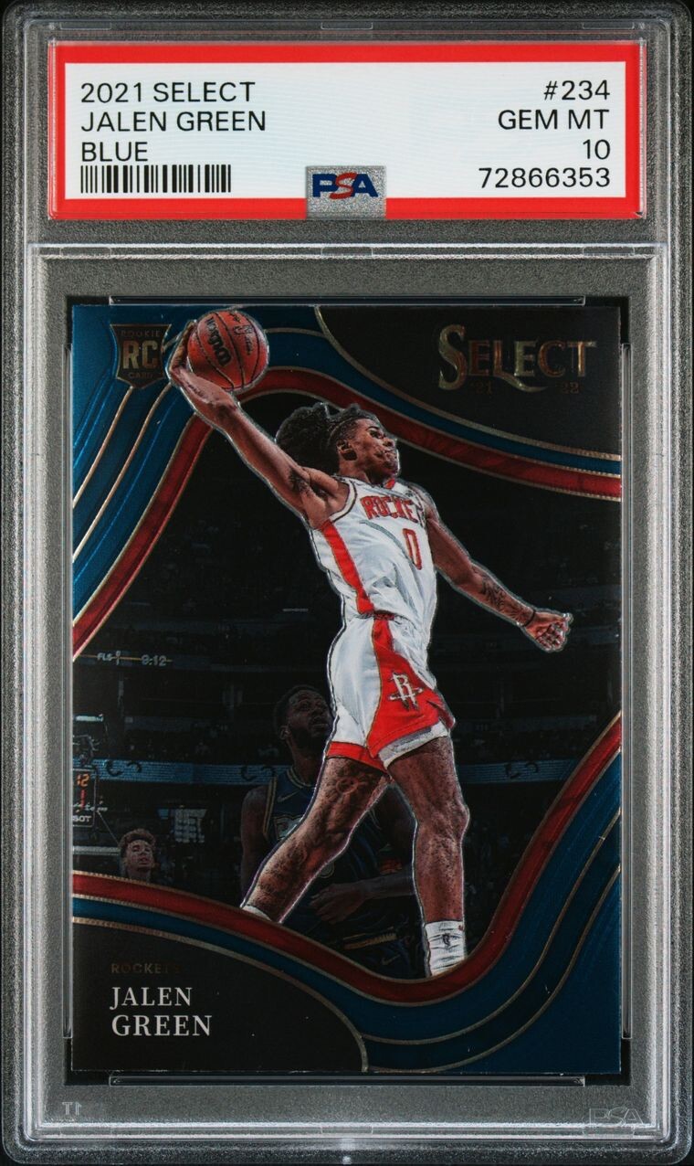 2021-22 PANINI SELECT COURTSIDE JALEN GREEN ROOKIE RETAIL BLUE #234 PSA 10 GEM