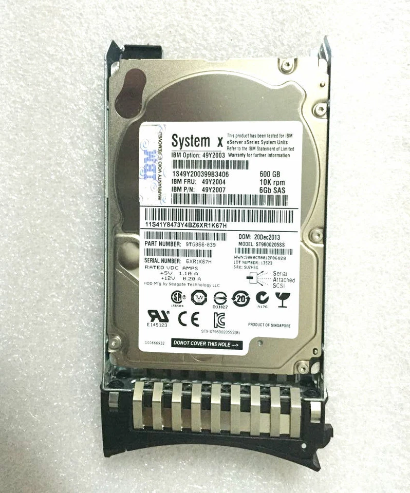 49Y2003 49Y2004 New IBM new 600GB 10K 6GBPS SAS 2.5IN sff hs hard drive - Image 2 of 3