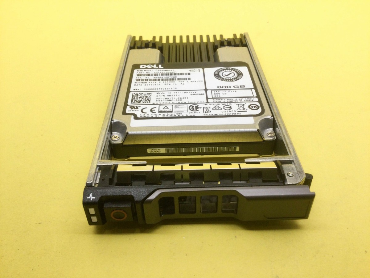 M91TJ Dell 800GB SAS 12Gbps Mix Use 512n 2.5in SSD 0M91TJ
