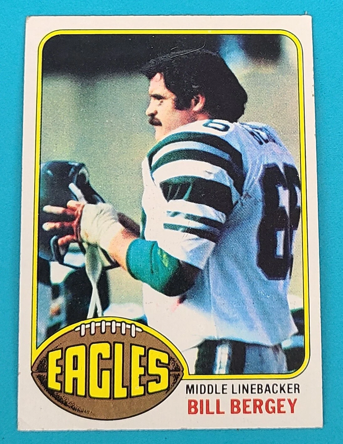 1976 Topps #165 Bill Bergey Philadelphia Eagles FOOTBALL Card K6