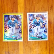2024 Topps Archives #269 Justin Turner Yellow Foilboard + Base Pair Foil 269 