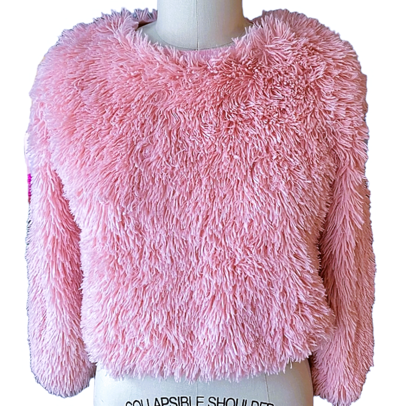 Pink Fur Shag Sweater Soft u0026 Silky by ART CLASS ~ Girls XL 14/16 ~ Women's  SMALL | eBay
