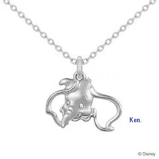 Dumbo Disney x K.UNO Necklace Friends of smiling K18 White Gold Japan New F/S