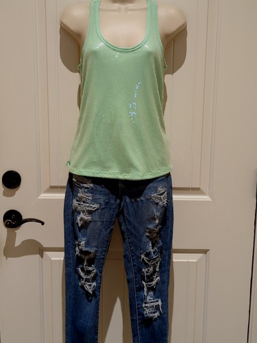 Maglione senza maniche verde Aeropostale paillettes nuovo di zecca taglia P/S - Foto 2 di 6