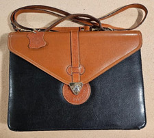 Vintage Moda Italiana Briefcase Two Tone Color, Leather Trim, Included Portfolio