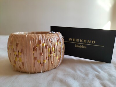 MAXI BRACCIALE MAX MARA WEEKEND PAGLIA BEIGE MADE IN ITALY NUOVO CON ETICHETTA