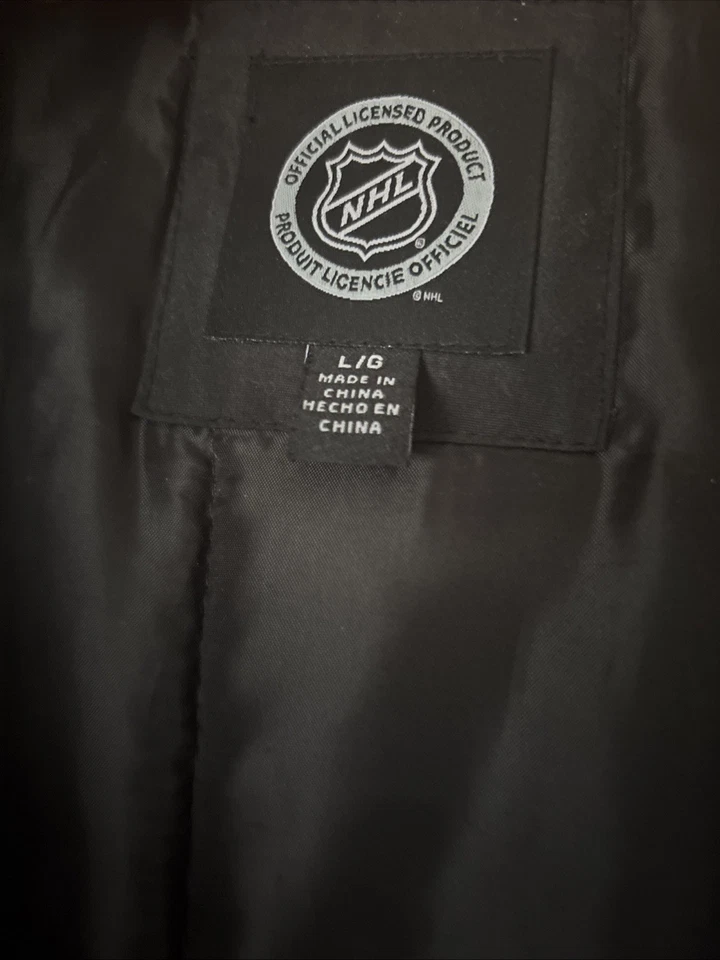 Vintage Chicago Blackhawks Hooded Jacket Size Large Black Red Embroidered Logo - Image 2 of 3