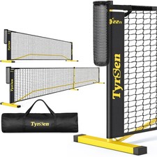 TYRSEN Portable Pickleball Net for Driveway, 22 FT Regulation Size 11 FT Hal...