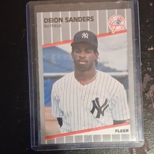 Fleer 1989 Update Deion Sanders U-53 Rookie New York Yankees Baseball Card