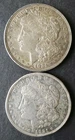 Two 1921 D $1 Morgan Silver Dollars