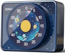 Kids Visual Timer for Classroom - 60-Minute Countdown for Kitchen Cooking Blue