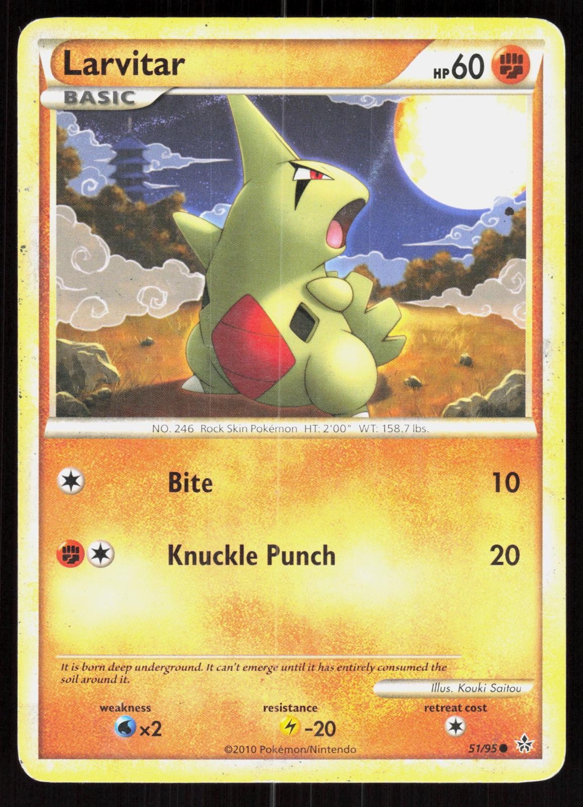 HGSS Unleashed Larvitar 51/95 Common Pokemon MP