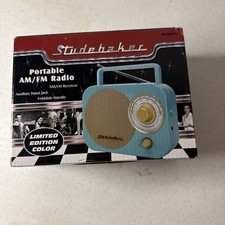 Studebaker SB2000TS Teal/Silver Retro Classic Portable AM/FM Radio with Teal