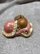 Vintage Pendelfin Snuggles Rabbit Pink , Stoneware, England, 1960s , Rare