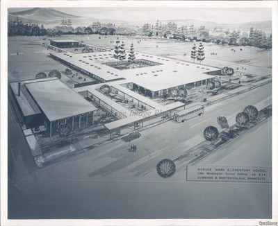 1964 Horace Mann Elementary School Redmond Building Historic Vintage Photo 8x10