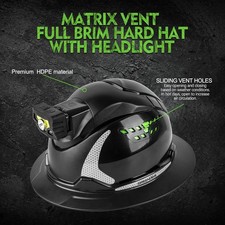 Full Brim Vented Safety Hard Hat with Headlig...