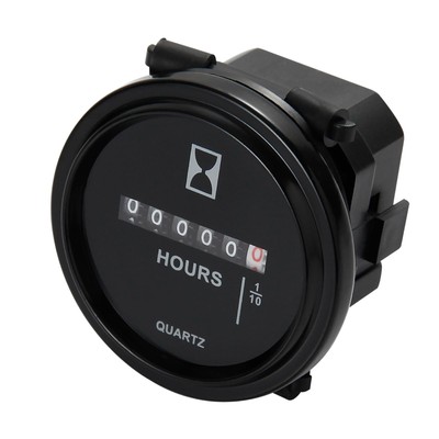Jayron AC 110V to 250V Round Quartz Hour Meter Gauge,Mechanical Hour Meter,Wa...