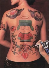 Cartman &More Tattoo On Back South Park Comedy Central Postcard Ad