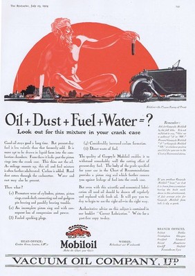 VAKUUMÖL CO LTD Öl + Staub + Kraftstoff + Wasser - antike Werbung 1924