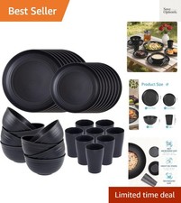 Wheat Straw Dinnerware Sets,Plates and Bowls Set, Dish Sets for 8, Unbreakabl...