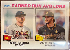 2025 Topps Heritage Paul Skenes and Tarik Skubal ERA Leaders Insert