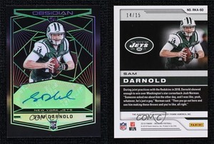 2018 Panini Obsidian Rookie Electric Etch Green /15 Sam Darnold #RKA-SD Auto RC