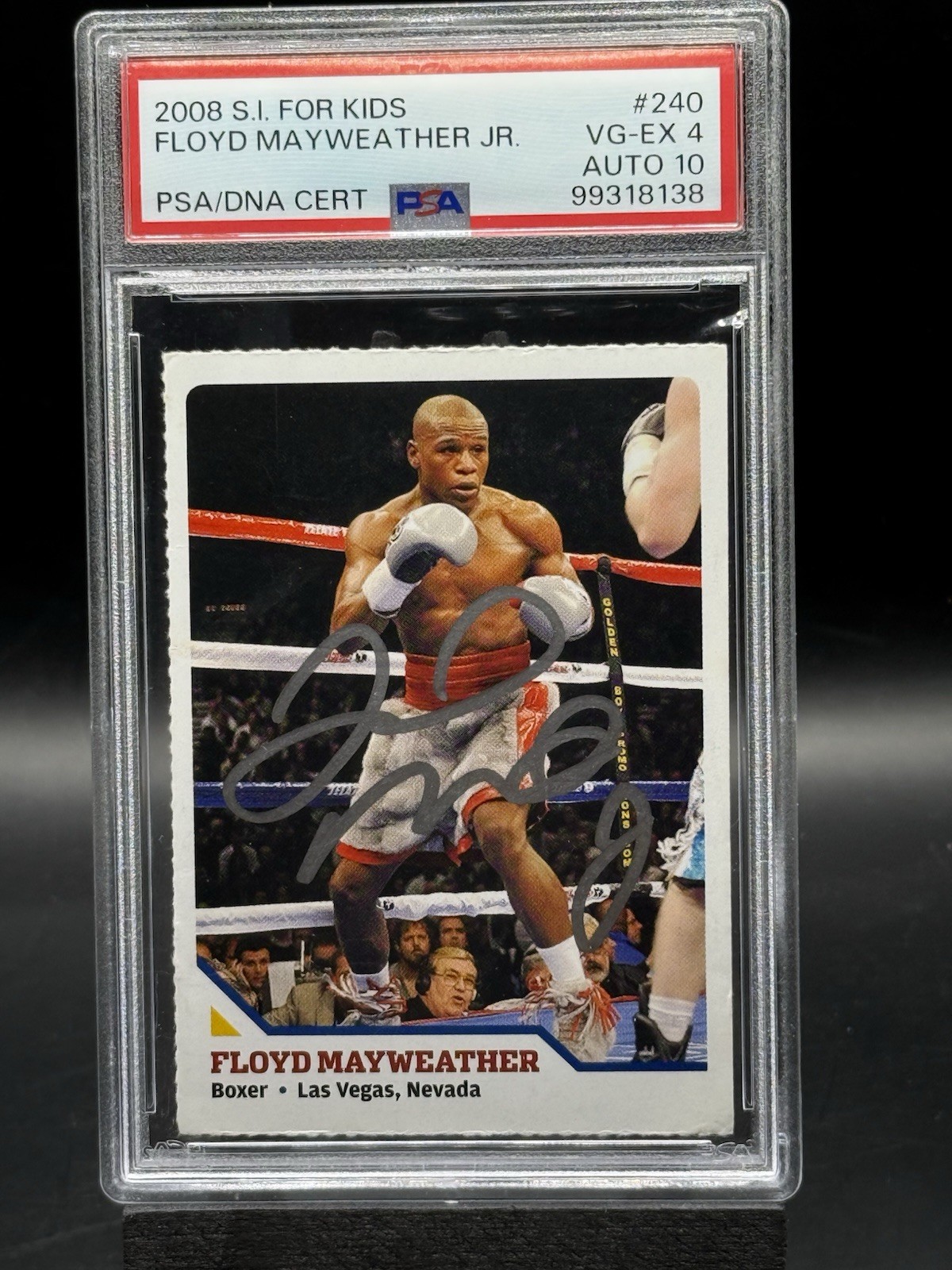 2008 Sports Illustrated for Kids Series 4 Floyd Mayweather Jr. #240 RC AUTO PSA view 1