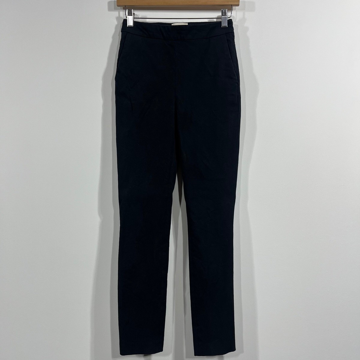 Sezane Trousers Black High Rise Slim Tapered Leg Pants Womens 0 Capsule Classic View 2