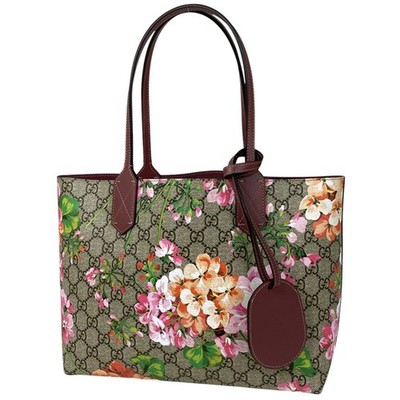 GUCCI GG Blooms Tote Bag Flower Reversible Tote Bag GG Supreme