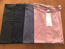 Uniqlo Women Drape Crew Neck Short Sleeve Shirt - S Blue Pink Navy Black NWT