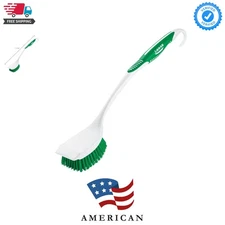 Flexible Bristle Long Handle Scrub Brush - Perfect for Bathrooms & Kitchens