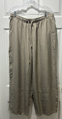 Evaless Womens Elastic Drawstring Baggy Wide Leg Harem Trousers