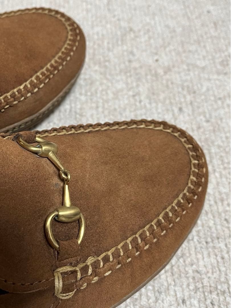 GUCCI Women's Loafers Horsebit Suede Brown EU36.5/US6.5 120227c thumbnail 7