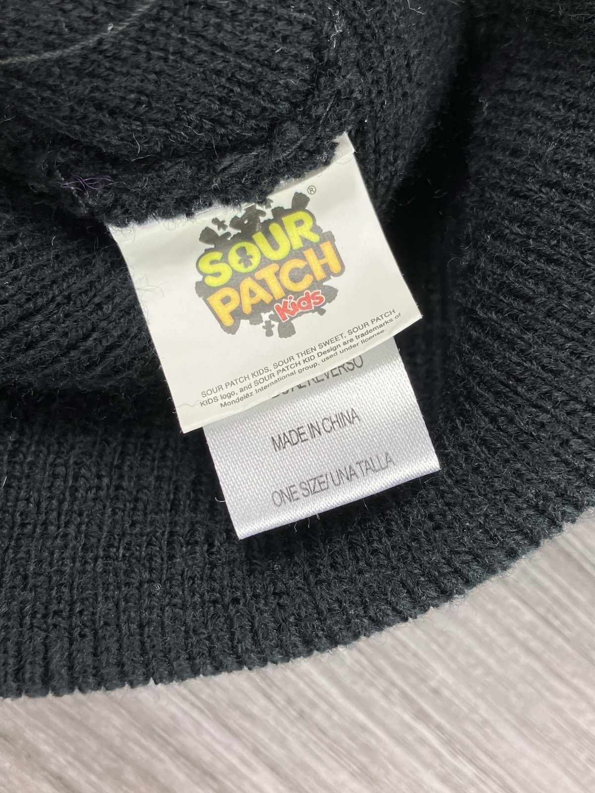 Sour Patch Beanie Hat Cap Blue Kid Patch - image 3
