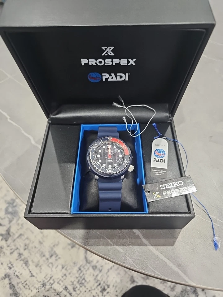 Seiko Prospex PADI Pepsi Tuna Can Style Watch SNE449P1