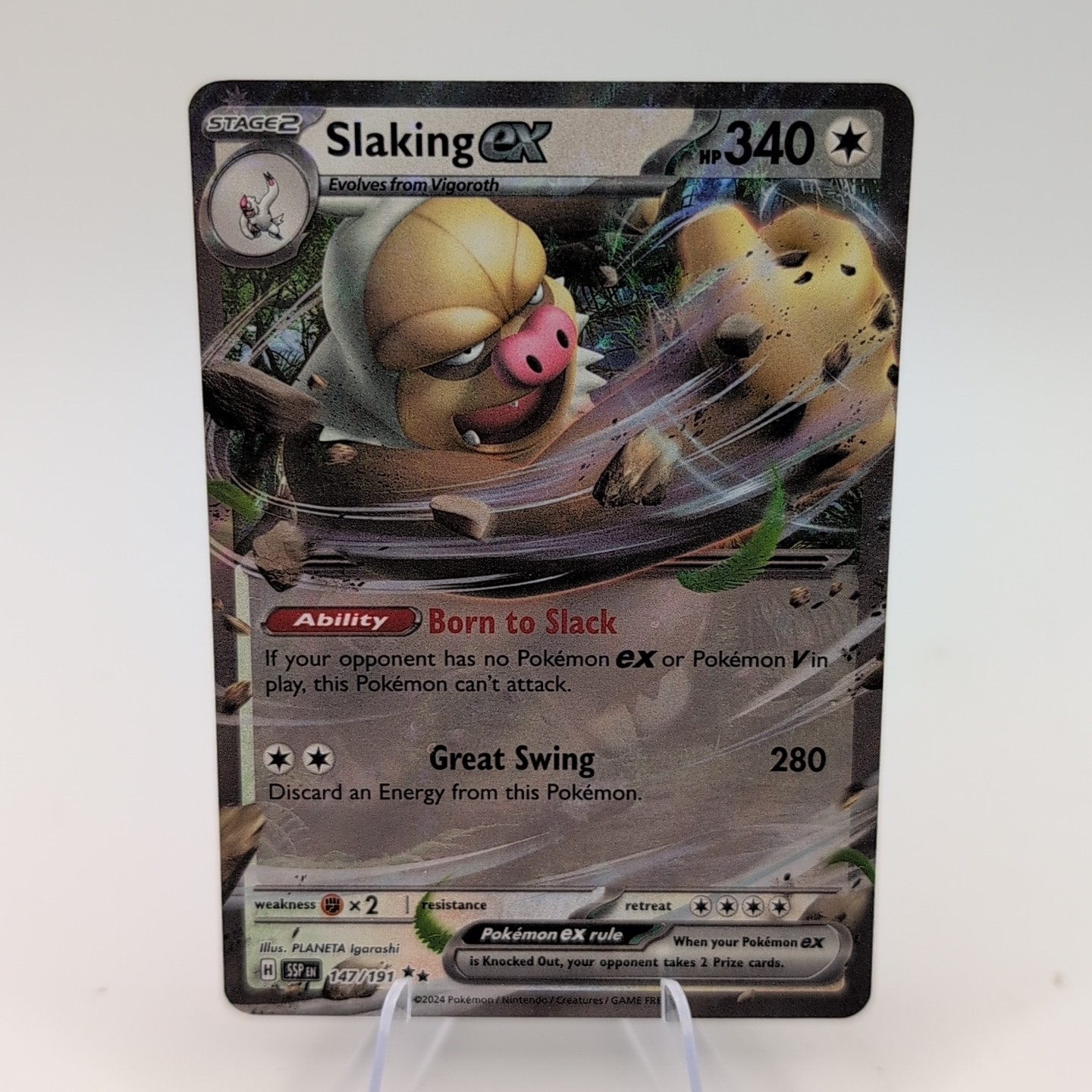 Slaking EX 147/191 Double Rare Pokemon Surging Sparks NM