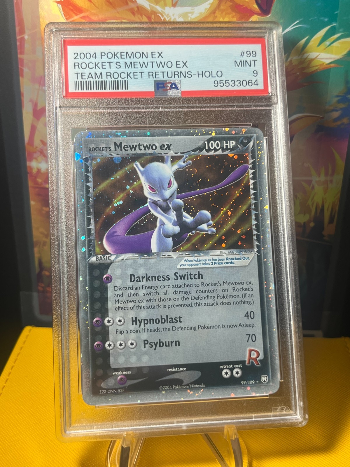 PSA 9 Rocket's Mewtwo EX #99 Team Rocket Returns Holo Pokemon 2004