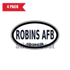 Georgia Robins AFB Oval Sticker 4 Pack 3x2 Inch